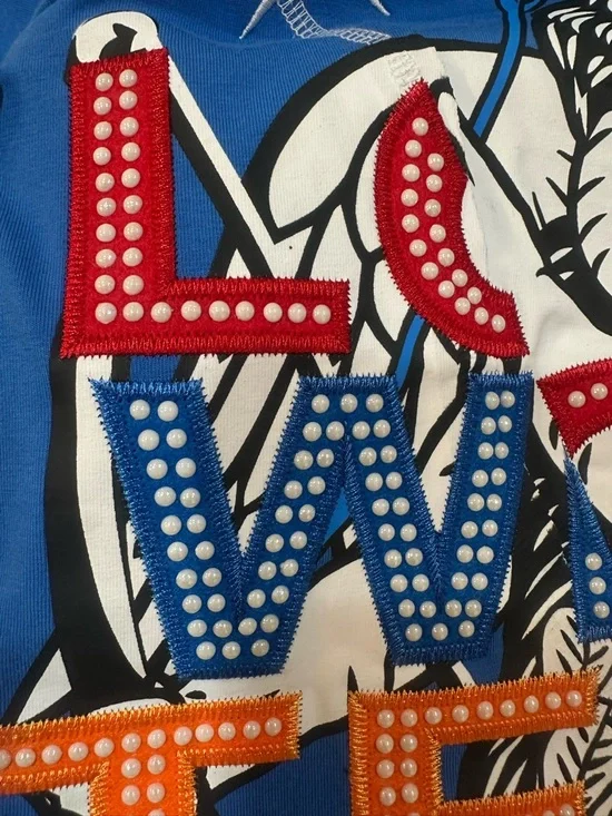 Frost Origs by Marqeis Jovan Blue Graphic Tee - 'Love Will Tear Us Apart' SZ 5XB - Picture 8 of 15